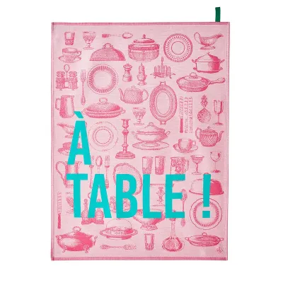 A Table Pink Tea Towel 24" x 31"