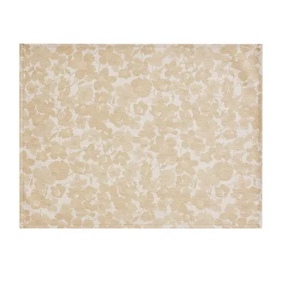 A La Carte Mille-Fleurs Beige Coated Placemat 19" x 14"