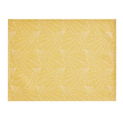 A La Carte Feuilles Yellow Coated Placemat 19" x 14"