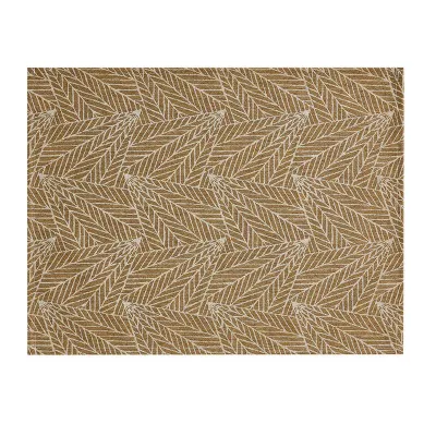 A La Carte Feuilles Brown Coated Placemat 19" x 14"