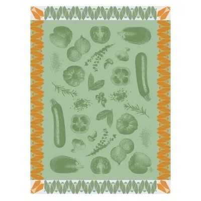Ratatouille Green Tea Towel 24" x 31"
