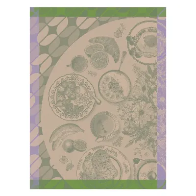 Brunch Gourmand Green Tea Towel 24" x 31"