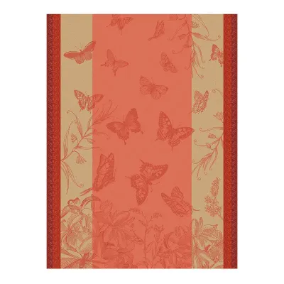 Jardin Des Papillons Pink Tea Towel 24" x 31"