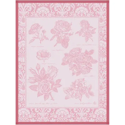 Jardin Des Roses Pink Tea Towel 24" x 31" 100% Cotton