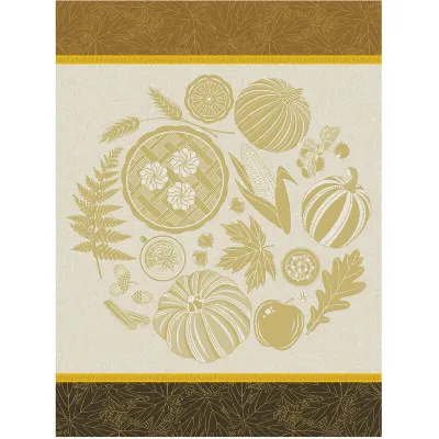 Thanksgiving Yellow Tea Towel 24" x 31" 100% Cotton