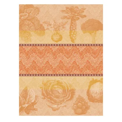 Jardin Des Choux Orange Tea Towel 24" x 31"