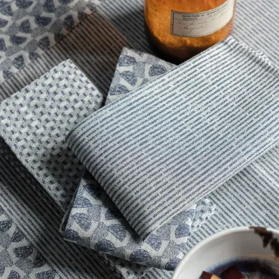 Empreintes Rayures Blue Napkin 20" x 20"