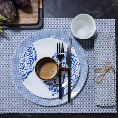 Empreintes Tissage Enduit Blue Coated Placemat 20" x 14"