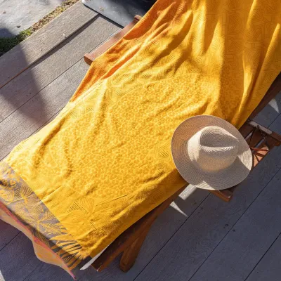 Carioca Yellow Beach Towel 39" x 79"
