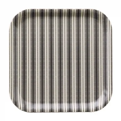 Dune Rayures Grey Tray 8" x 8"
