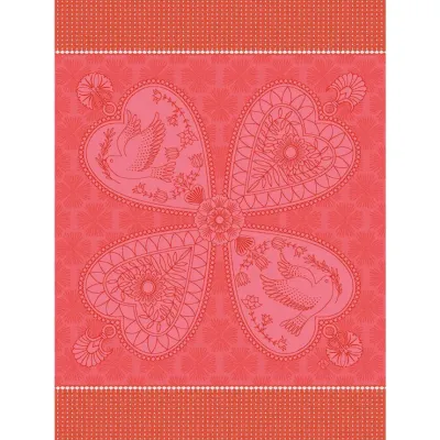 Peace & Love Red Tea Towel 24" x 31"