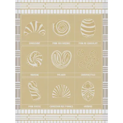 Haute Viennoiserie Beige Tea Towel 24" x 31"