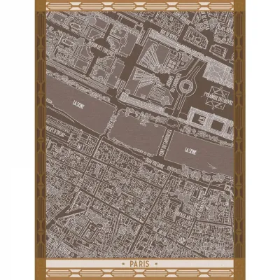 A Vol D'Oiseau Brown Tea Towel 24" x 31"