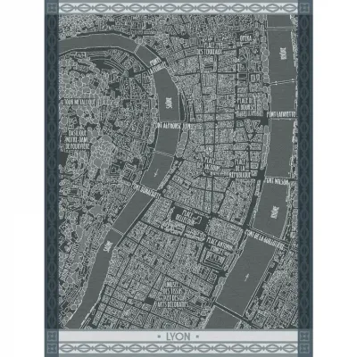 A Vol D'Oiseau Black Tea Towel 24" x 31"