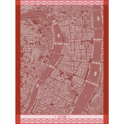 A Vol D'Oiseau Red Tea Towel 24" x 31"