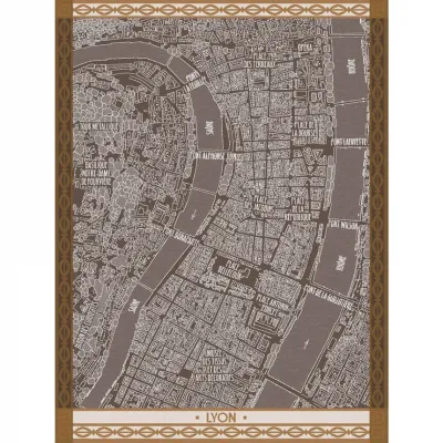 A Vol D'Oiseau Brown Tea Towel 24" x 31"