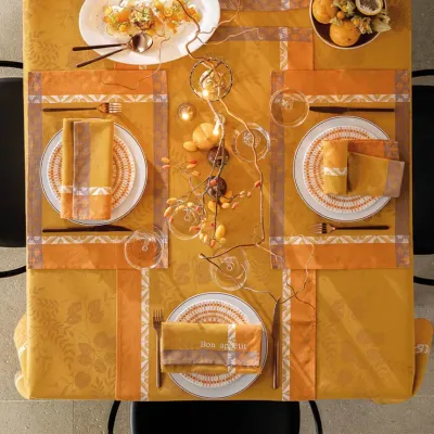 Manor Lane Enduit Orange Coated Table Linens