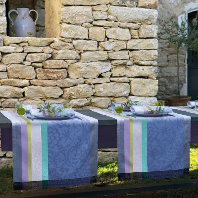 Provence Lavender Blue Damask Table Linens