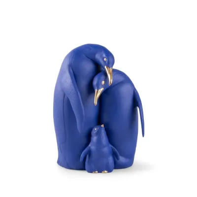 Penguin Family (Blue - Gold)
