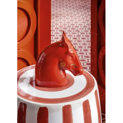 The Horse Red-Gold Sculpture