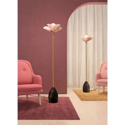 Blossom Floor Lamp - Wood Base Pink-Gold (Us)