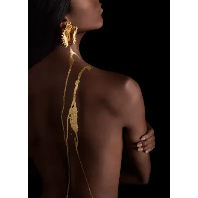 Actinia Big Earring Golden Luster