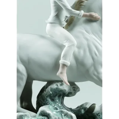 Riding Her Horse On The Seashore