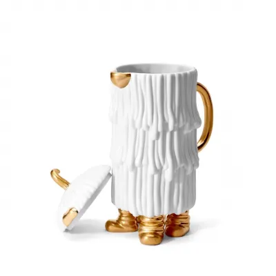 L'Objet + Haas Djuna Coffee/Tea Pot White 7 x 4.5 x 12" - 18 x 11 x 30cm/48oz - 1.4L
