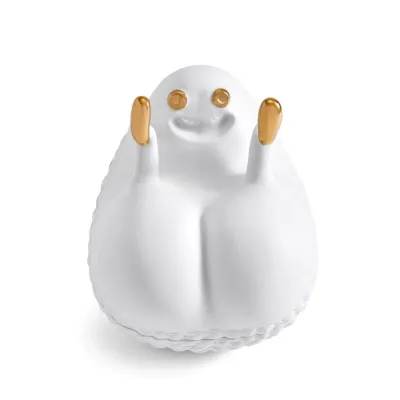 L'Objet + Haas Butts Up Box White + Gold 6.5 x 5.25 x 6.25" - 17 x 13 x 16cm