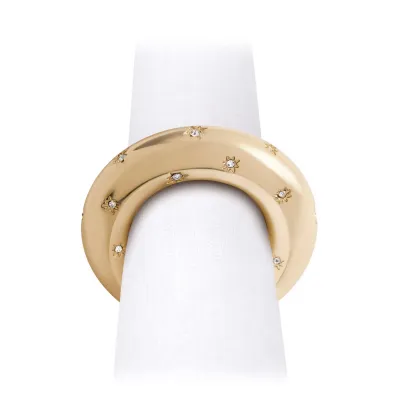 Stars Gold + White Crystals Napkin Jewels