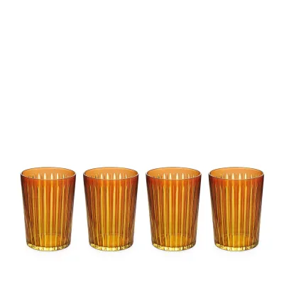Prism Amber Highball Glasses, Set of 4