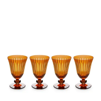 Prism Amber Wine Glasses, Set of 4