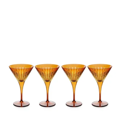 Prism Amber Martini Glasses, Set of 4