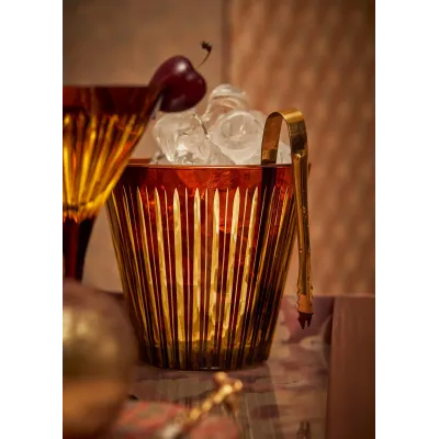 Prism Amber Ice Bucket + Tongs