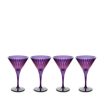 Prism Purple Martini Glasses, Set of 4