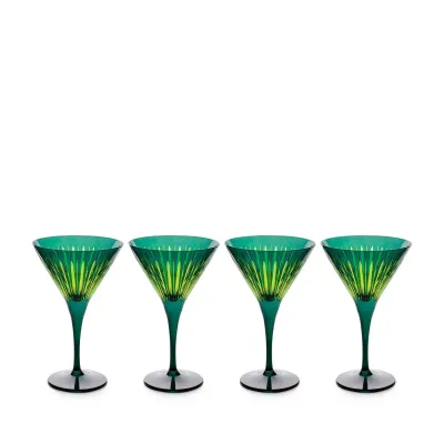 Prism Green Martini Glasses, Set of 4