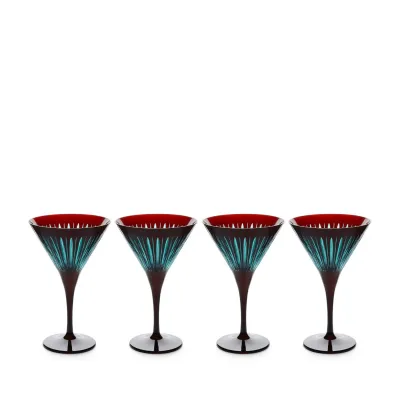 Prism Bordeaux Martini Glasses, Set of 4