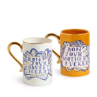 Ruan Hoffmann Sweet Heart + Mother Fucker Mugs (Set of 2) Each Mug: 13fl.oz - 40cl