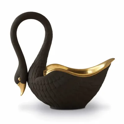 Swan Black Bowl Large 14 x 13"