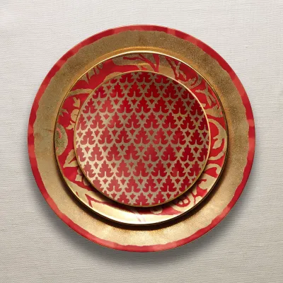 Fortuny Rectangular Maori Red Platter 16 x 8"