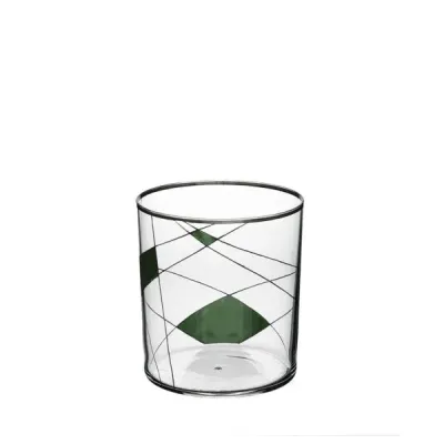 Double Old Fashioned Tumbler Light Neo Enamel Painted X-I-II Green