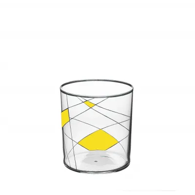 Double Old Fashioned Tumbler Light Neo Enamel Painted X-II-II Yellow