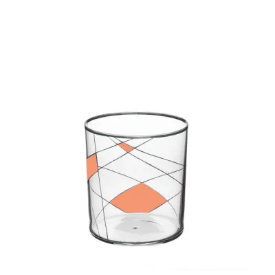 Double Old Fashioned Tumbler Light Neo Enamel Painted X-III-II Orange
