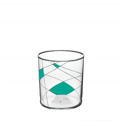 Double Old Fashioned Tumbler Light Neo Enamel Painted X-V-II Turquoise-Blue