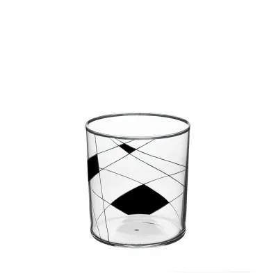 Double Old Fashioned Tumbler Light Neo Enamel Painted X-Via-II Black