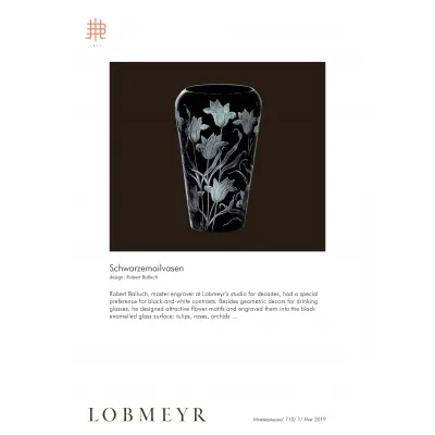 Schwarzemailvasen Black enameled vase I. "poppy"
