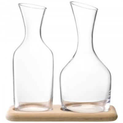 Wine Water & Wine Carafe Set & Oak