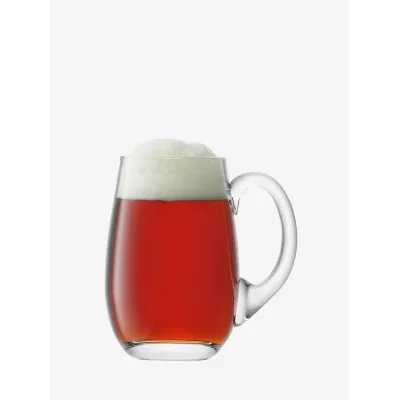 Bar Beer Tankard Curved 25 oz Clear