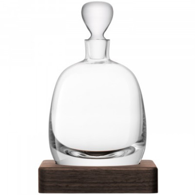 Whisky Islay Decanter 34 oz Clear & Walnut Base