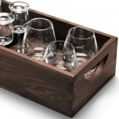 Whisky Islay Connoisseur Set & Walnut Tray L17.5 in